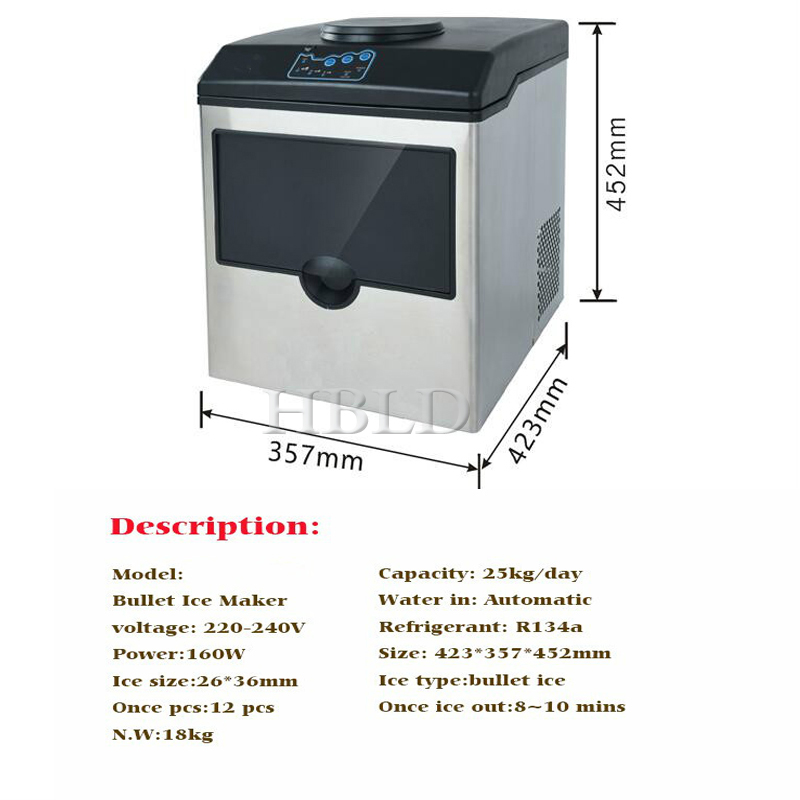 HBLD Commercial Ice Maker for  - Ice Maker Machine 25Kg recension och pris